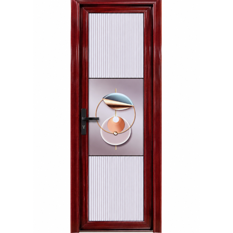 PUERTA 2 X 7 DE ALUMINIO RONDA ROJO 