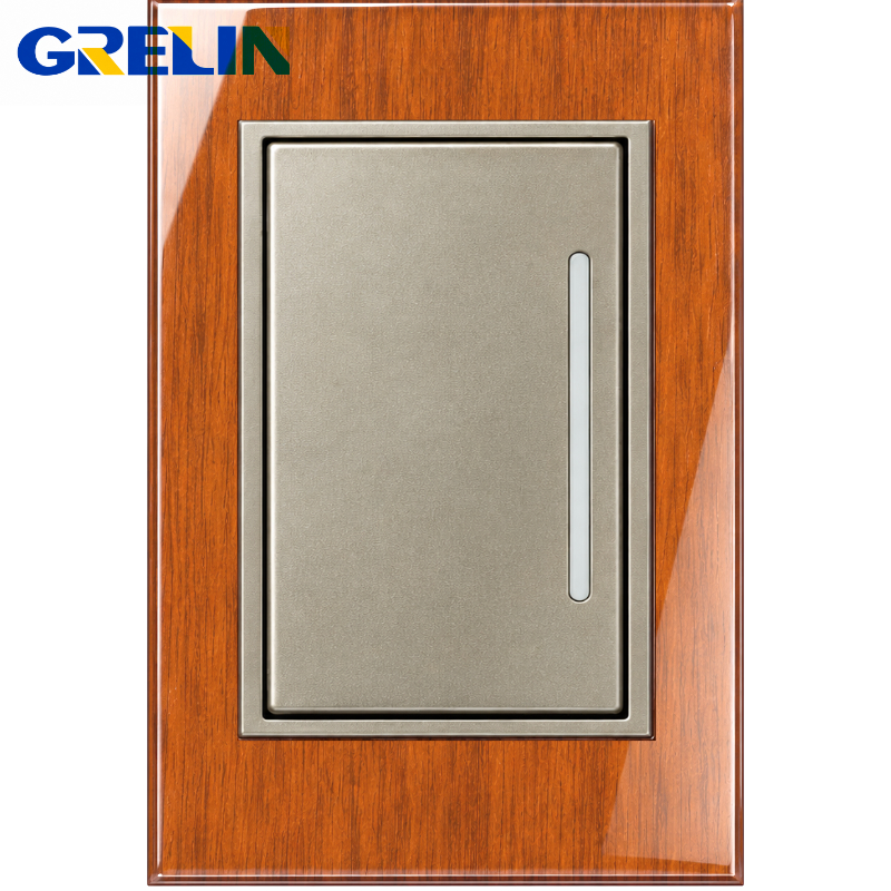 INTERRUPTOR SENCILLO GLOSSY WOOD REF.Q3-01/2 GRELIN