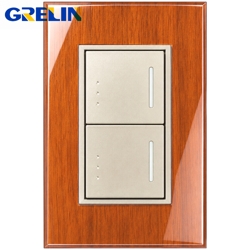 INTERRUPTOR DOBLE MADERA REF.Q3-02/2  GRELIN