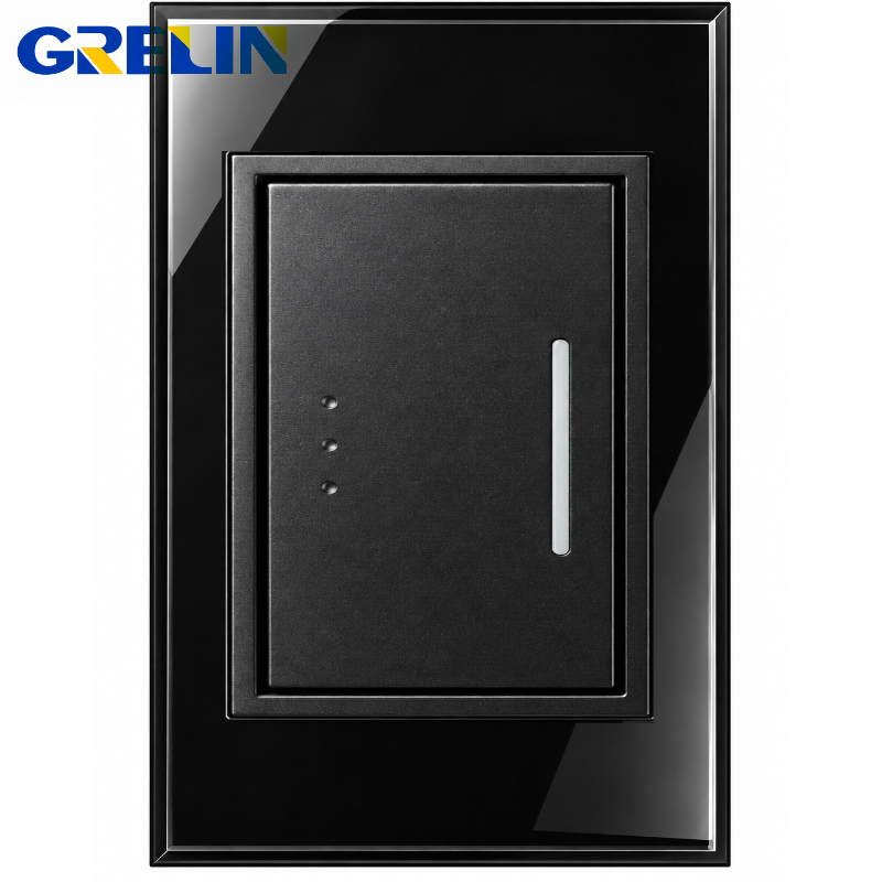 INTERRUPTOR SENCILLO GLOSSY NEGRO REF.Q8-01/2 GRELIN