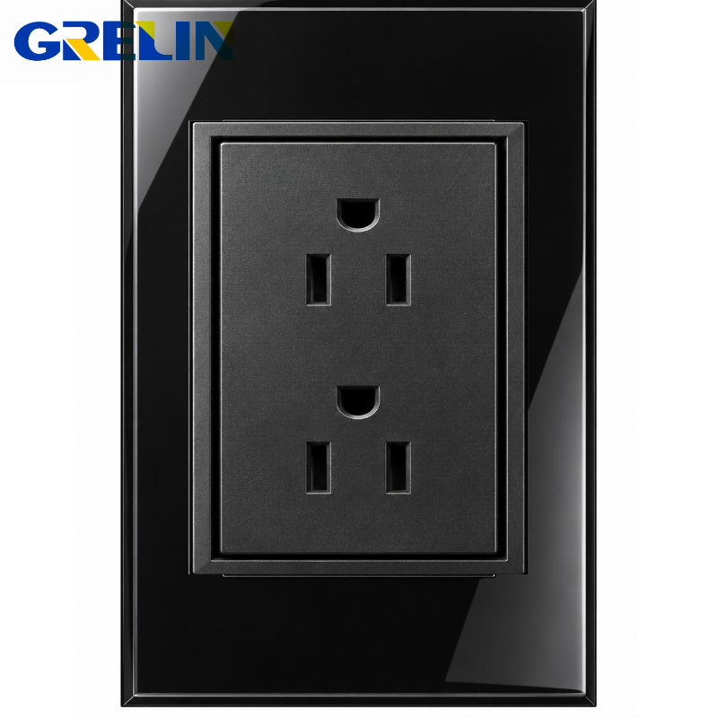 TOMA CORRIENTE NEGRO REF.Q8-06 GRELIN