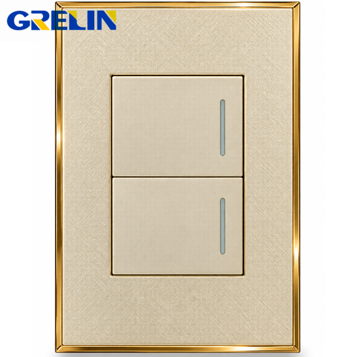 INTERRUPTOR DOBLE ORO REF.V5-02/2 GRELIN