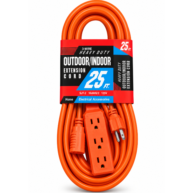 EXTENSION ELECTRICA CON REGLETA HEAVY DUTY 25FT 1.0 125V