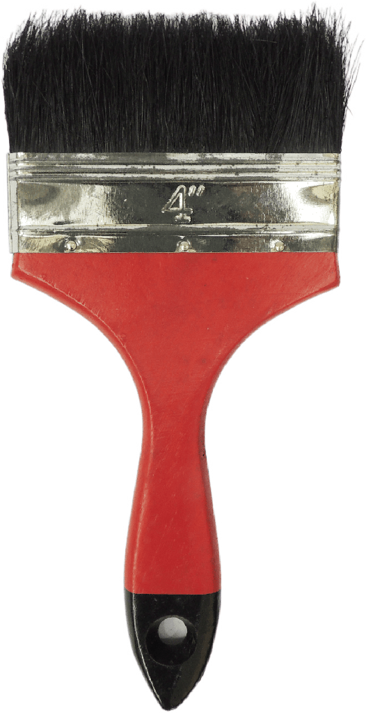 BROCHA COLOR ROJO/NEGRO 4"