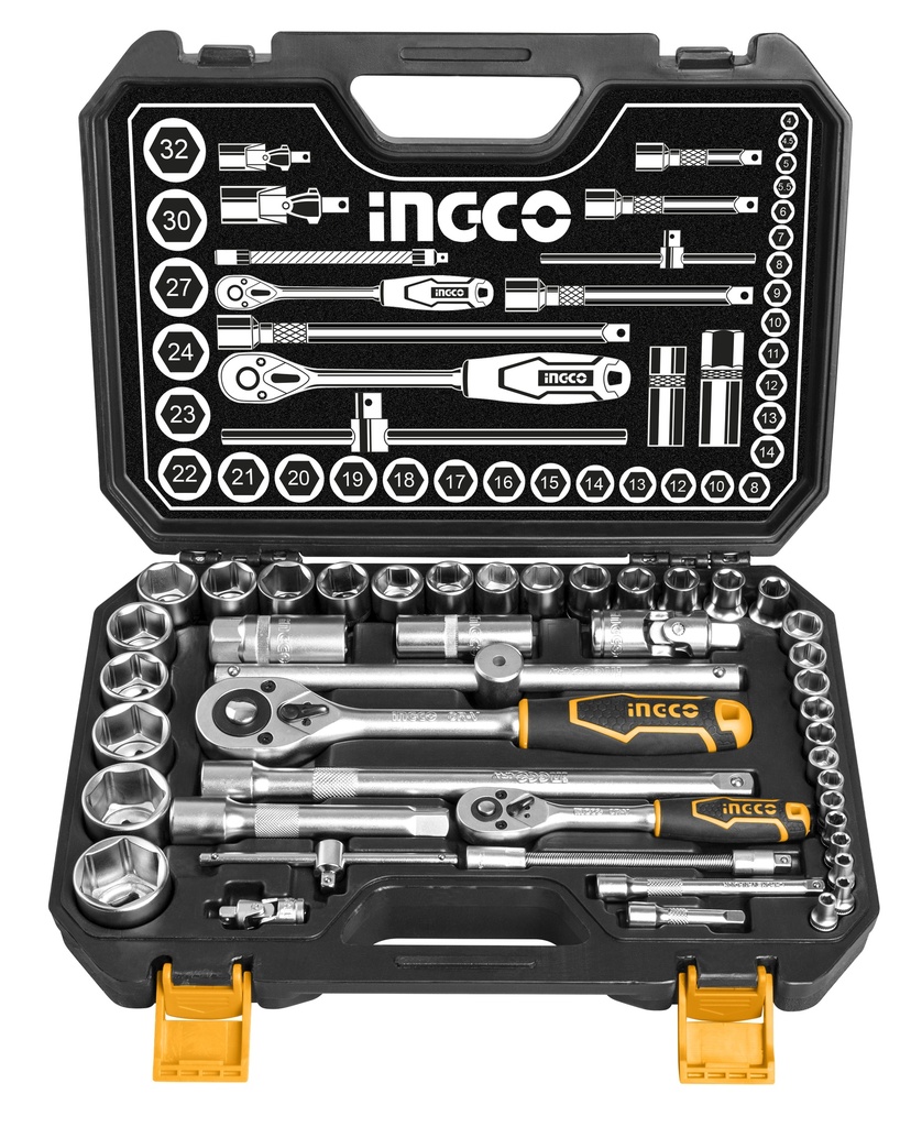 CAJA DE HERRAMIENTAS RATCHET 1/2" Y 1/4" 44PCS