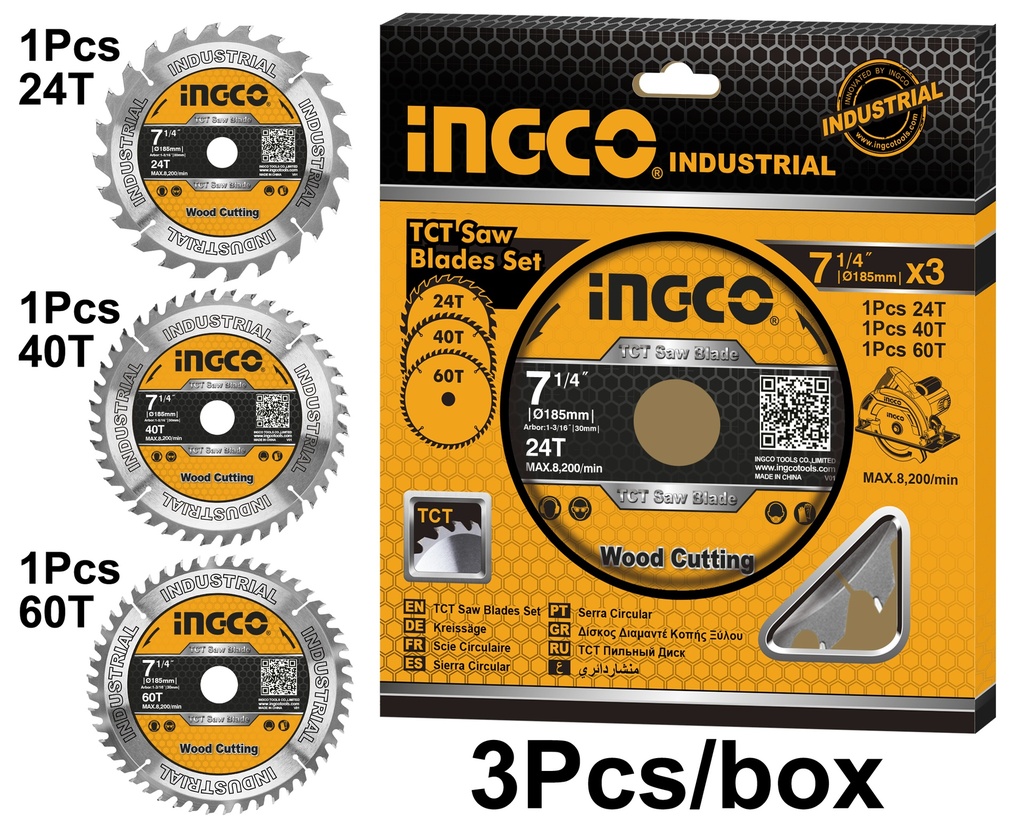 [AGOTADO] DISCO DE SIERRA 7-1/4" SET 3 PCS