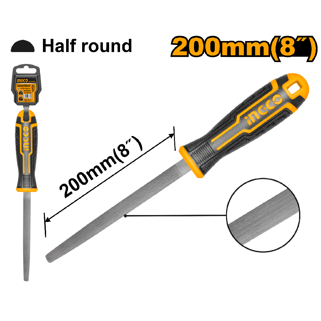 LIMA MEDIA LUNA METAL 200MM