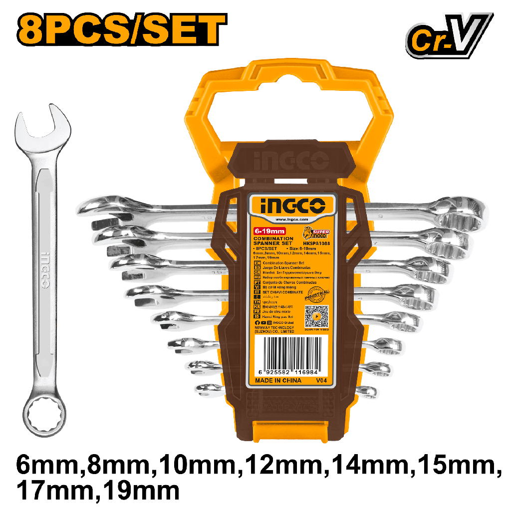 LLAVE DE COMBINACION 6-19MM 8 PCS