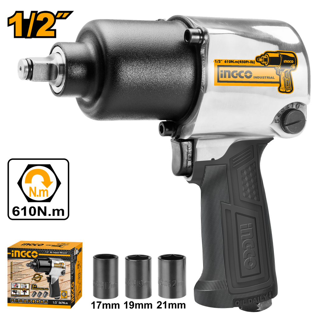 LLAVE NEUMATICA DE IMPACTO 1/2" 610Nm