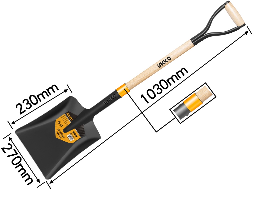 PALA CUADRADA MANGO CORTO