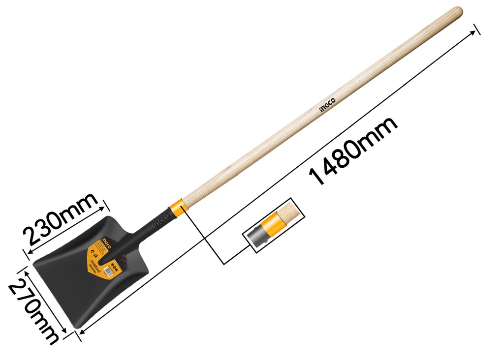 PALA CUADRADA MANGO LARGO