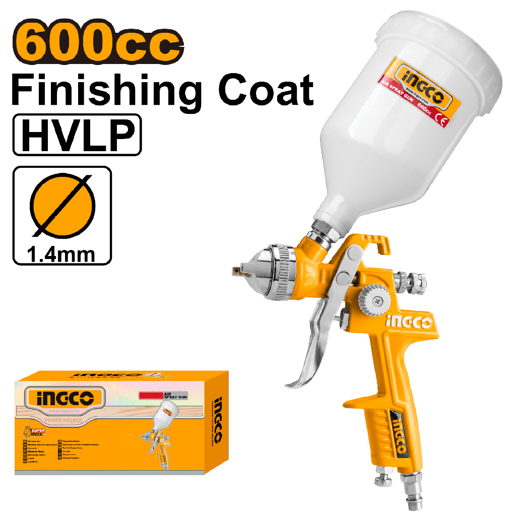PISTOLA SPRAY INDUSTRIAL HVLP 600CC 1.4MM