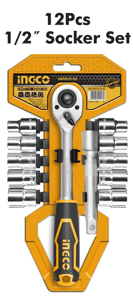 RACHET CON SOCKET 1/2" SET 12 PCS