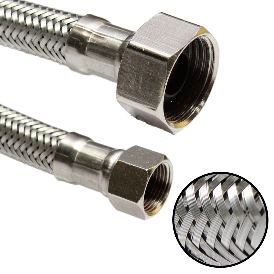 TUBO ABASTO INOX LAVAMANO 20" X 3/8" X 1/2" AMERIFLOW