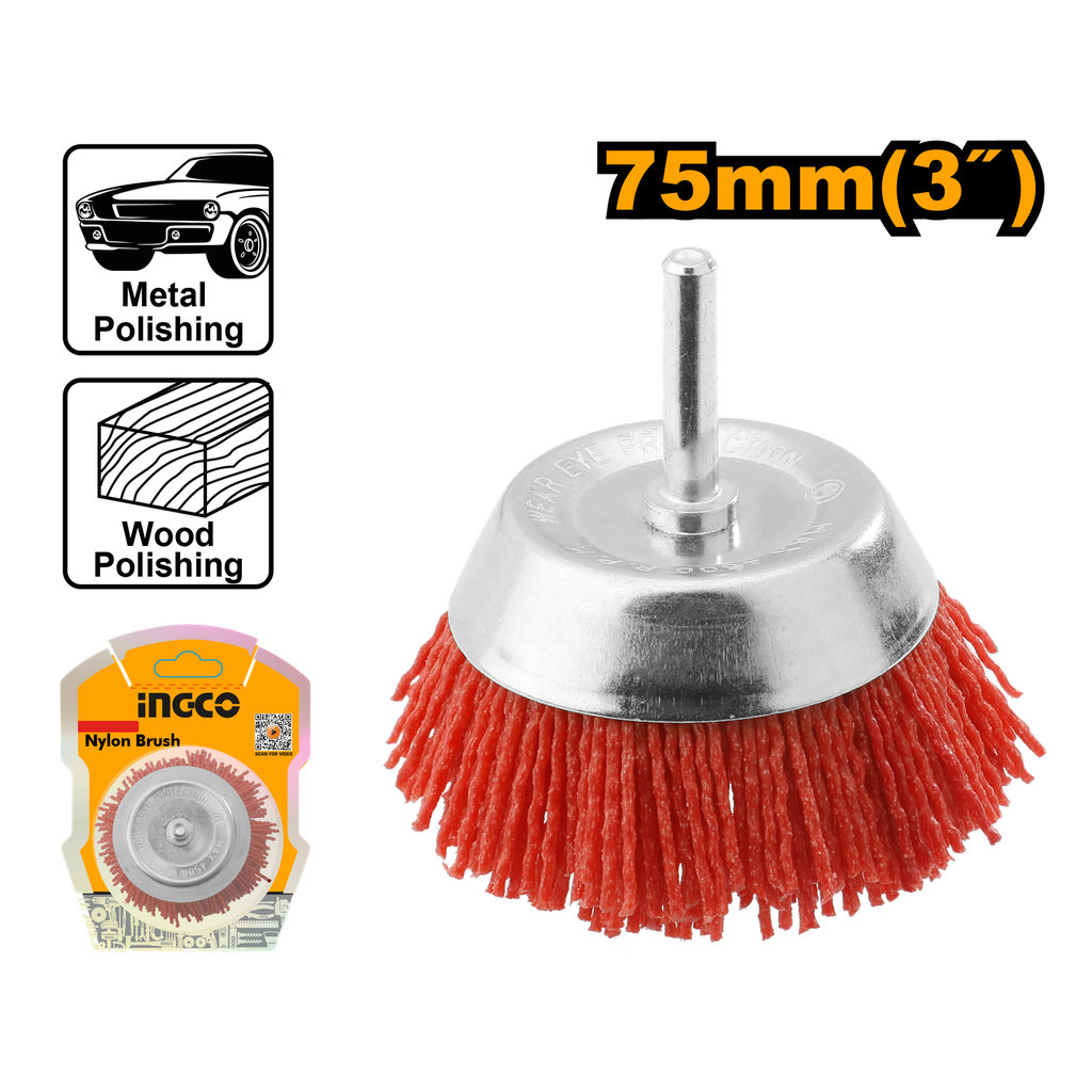 CEPILLO COPA NYLON 75MM INGCO