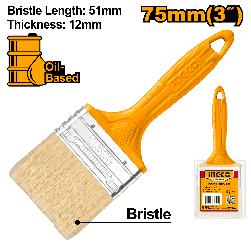 BROCHA MANGO DE PLASTICO 3"