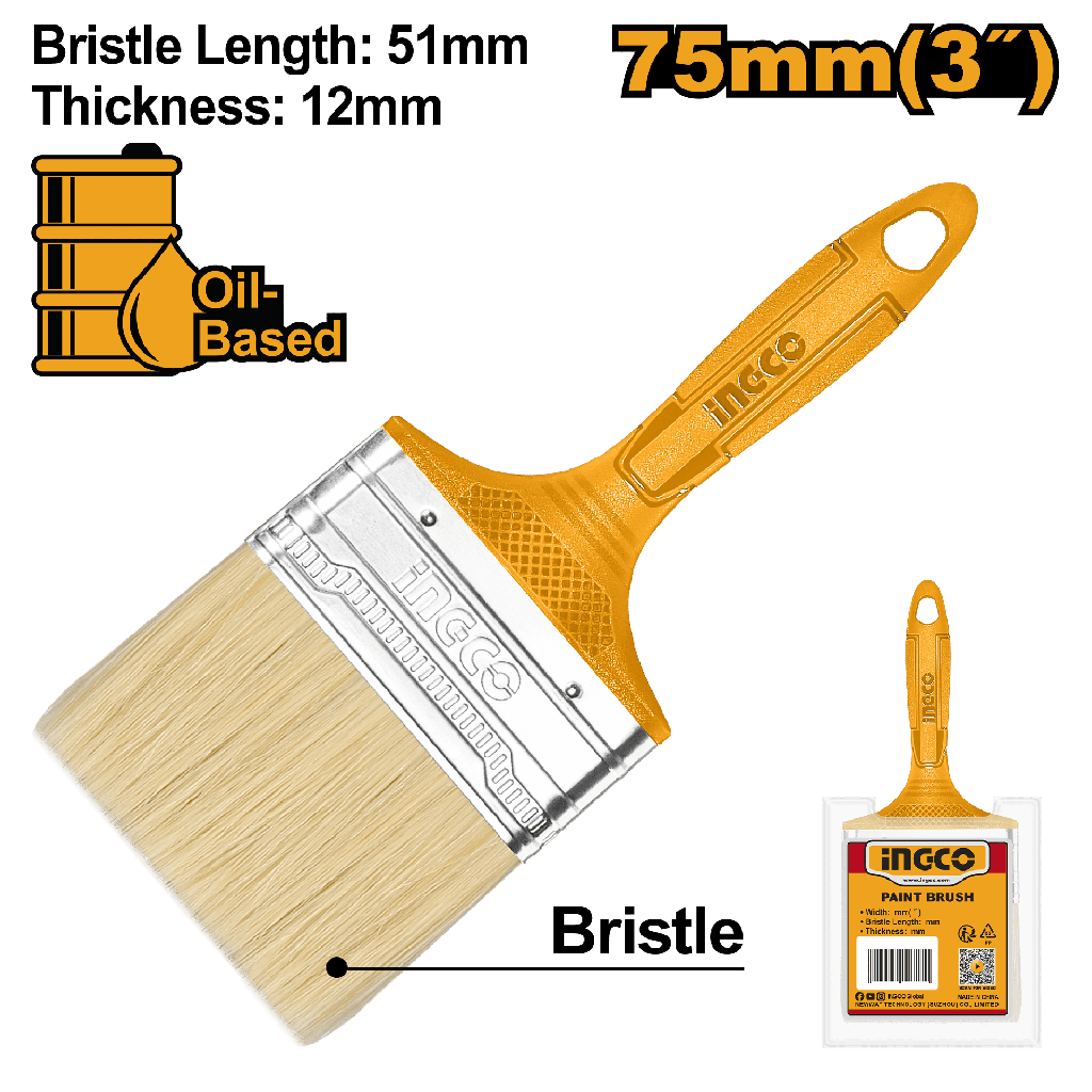 BROCHA MANGO DE PLASTICO 3"