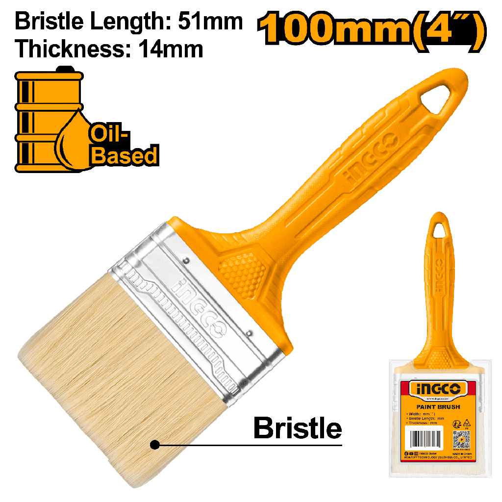 BROCHA MANGO DE PLASTICO 4"