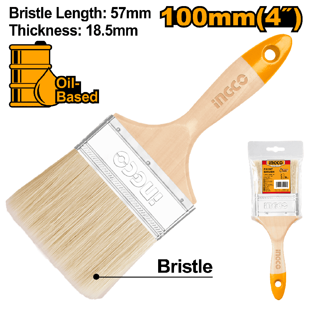 BROCHA MANGO DE MADERA 4"