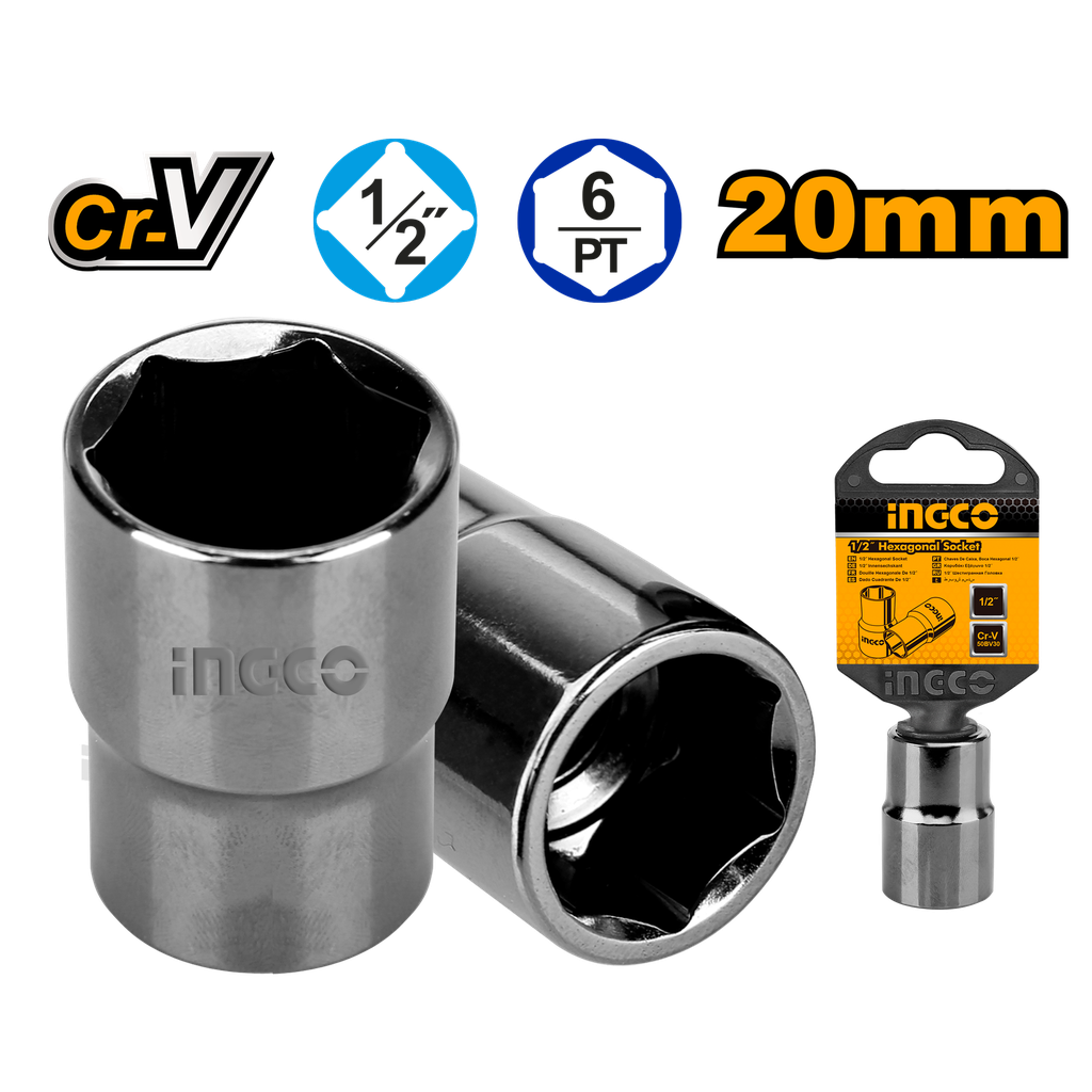 SOCKET HEXAGONAL 1/2 6PT 20MM
