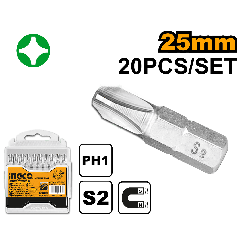 PUNTA DESTORNILLADOR PH2 25MM SET 20 PCS