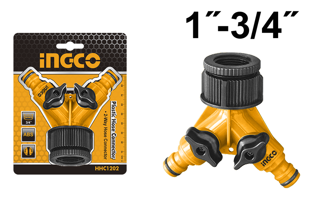 CONECTOR DOBLE MANGUERA PVC 1" X 3/4"