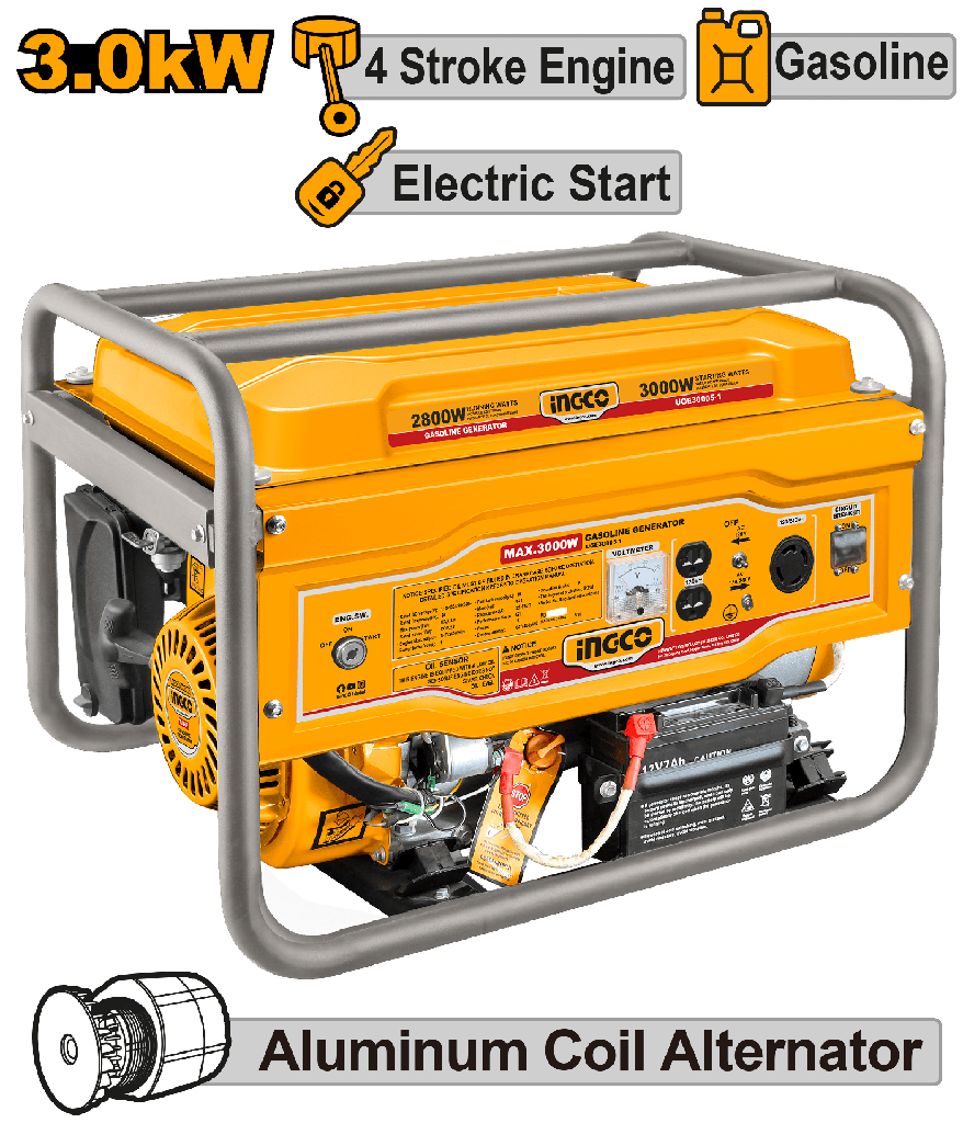 [AGOTADO] GENERADORA GASOLINA 3000W 3.0 KVA (CON BATERIA)