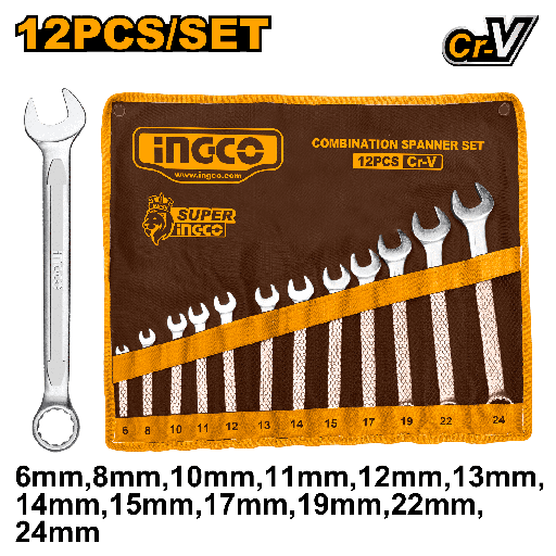 [HKSPA1142] LLAVE DE COMBINACION 6-24MM 12 PCS