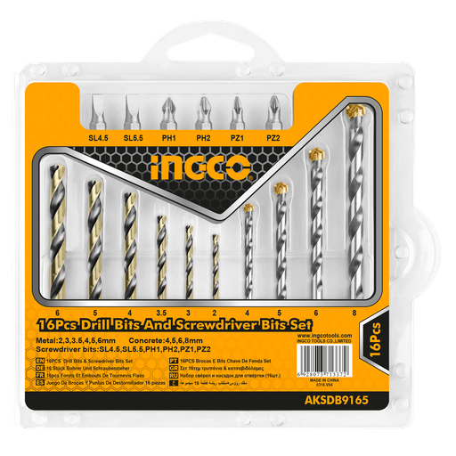 [UAKSDB9165] JUEGO DE BROCA Y PUNTA DESTORNILLADOR 16 PCS