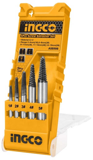 [ASE008] JUEGO EXTRACTOR DE TORNILLO 5 PCS