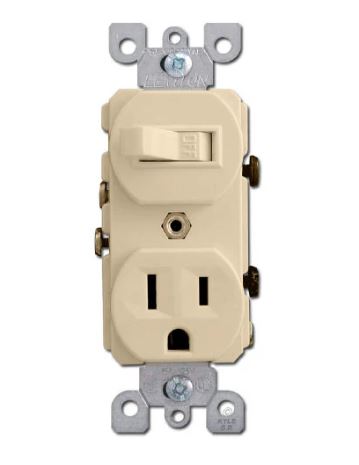 [12-2442] INTERRUPTOR CON TOMA CREMA U18