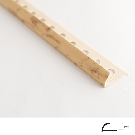 [52-0068] PERFIL PVC CURVO 10,5 MM MARMOL MARFIL 2,6 ML