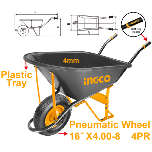 [HHWB66018] CARRETILLA P/CARGA PLASTICA 150KG