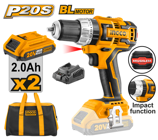 [UCIDLI20608] TALADRO IMPACTO 1/2" LIT-ION BL 20V