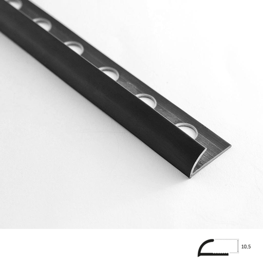 [28-0068] PERFIL PVC CURVO 10,5 MM. NEGRO 2,6 ML