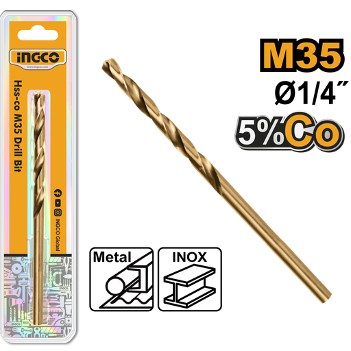 [DBT01130104] BROCA DE HSS COBALTO M35 PARA METAL 1/4"