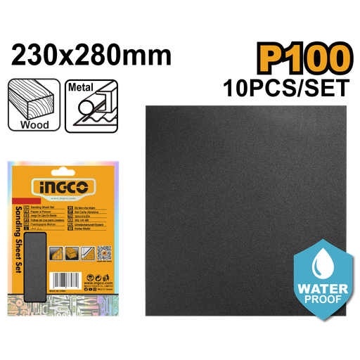 LIJA DE AGUA SET 10PCS INGCO