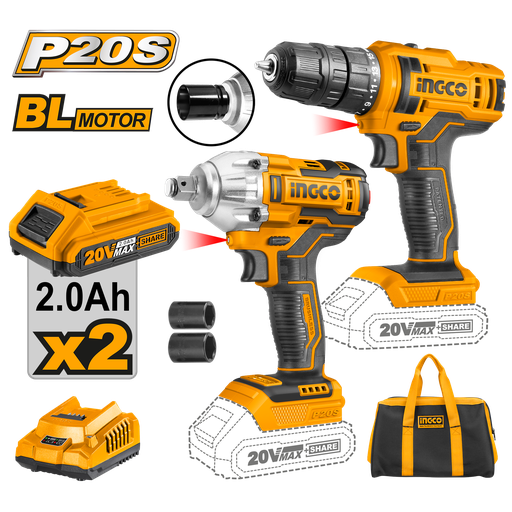 [UCKLI2017] COMBO INGCO TALADRO IMPACTO Y TALADRO 20V
