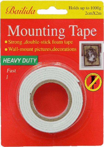 [25-0221] CINTA DOBLE CONTACTO BLANCO 2cmX2m MOUTING TAPE