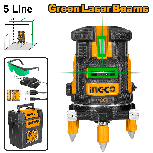 [HLL305205] AUTO NIVELADORA LASER 5 LINEAS VERDE 0~30m