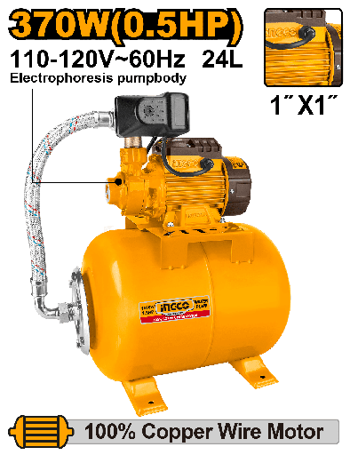 [UVPM3708A-24] [AGOTADO] BOMBA AUTOMATICA  370W 0.5HP TANQUE 24L