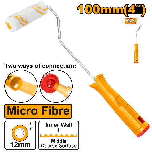 [HRHT281002] MINI RODILLO MOTA MICROFIBRA 4" X 12MM INTERIORES