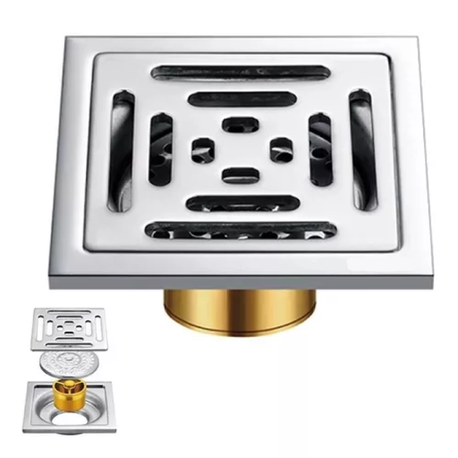 [14-9841] PARRILLA DE BAÑO ACERO INOX CROM. 364-6 4MM 15 X 15 