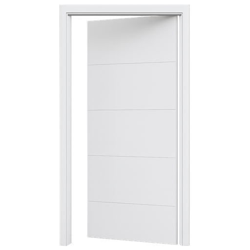 [41-3706] PUERTA DE INTERIOR MDF 3' X 7' C/MARCO - WHITE 4 LINE 