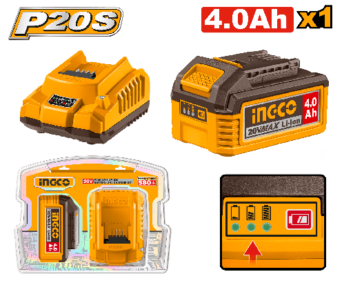 [UFBCPK1012] SET DE CARGADOR LITIO 20V CON BATERIA 4.0A