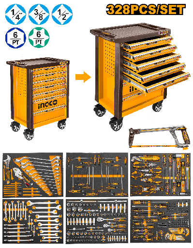 [HTCS273281] SET CAJA DE HERRAMIENTAS INDUSTRIAL DE 328 PCS