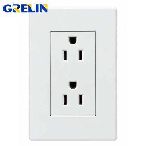 [12-2495] TOMA CORRIENTE 110V DECORATIVO BLANCO 86-6 GRELIN