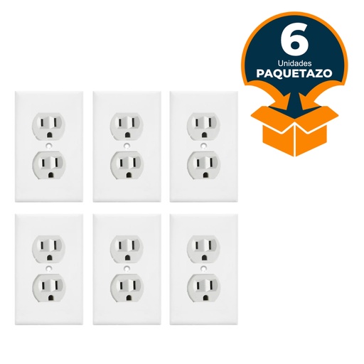 PAQUETAZO - TOMA CORRIENTE CON TAPA BLANCO U03 - 6 JUEGOS