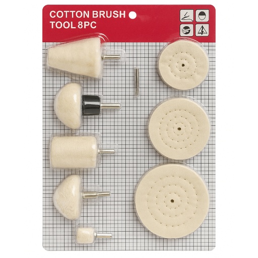 [14234-14] ESPONJA DE ALGODON PARA PULIR ACERO JUEGO 8PCS