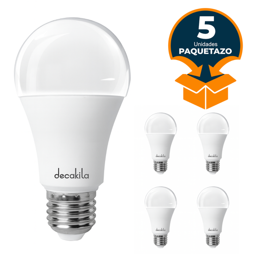 [KMLT006W-5] PAQUETAZO - FOCO LED 15W E27 6500 - 5 UNIDADES 